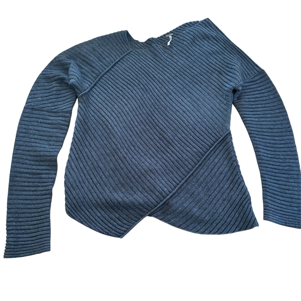 Free People Women Off The‎ Shoulder Wool Sweater Size Med Ribbed Bohemian Indie